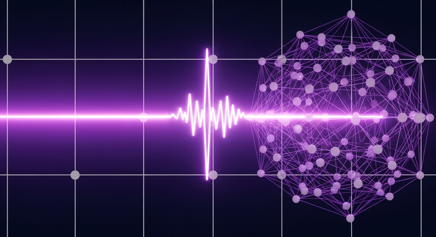 Abstract illustration of a dormant candidate database being switched on into a live network