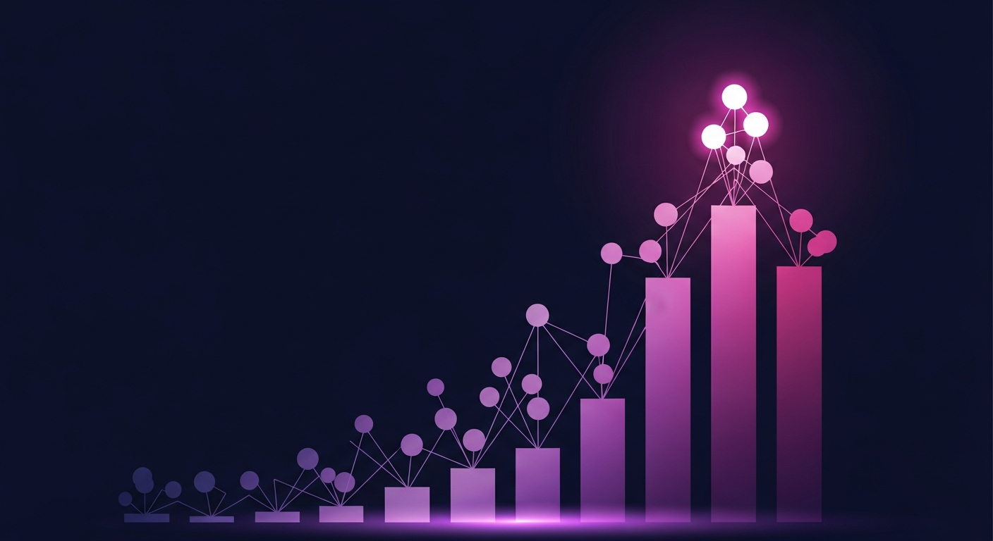 Abstract data illustration showing referral hires outperforming job-board hires