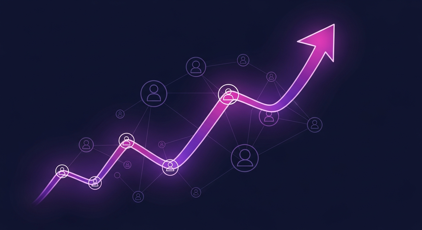 Abstract data illustration showing referral hires outperforming job-board hires