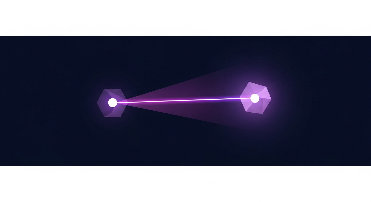 Abstract illustration of a trusted introduction reaching a hidden passive candidate